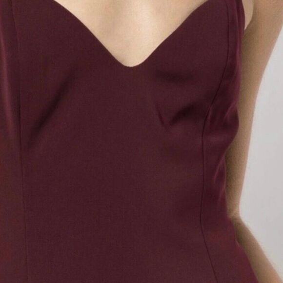 NEW Jay Godfrey Harrah Side Slit Maxi Dress Gown In Wine Maroon Size 8 - Picture 7 of 9
